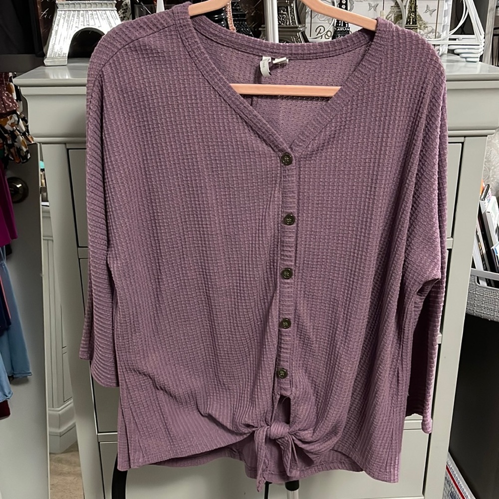 Waffle blouse